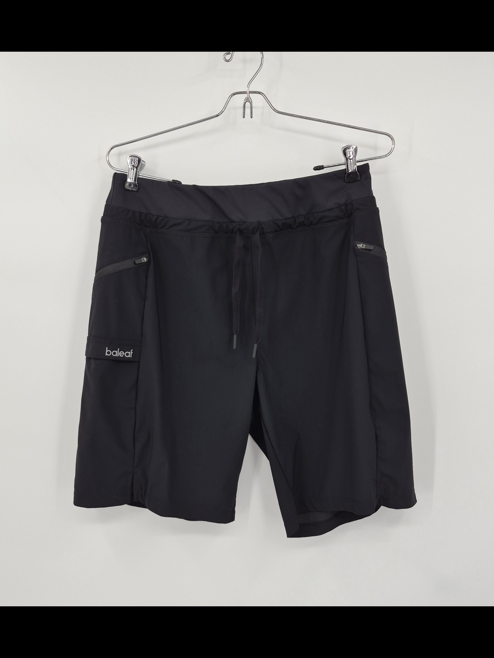 Baleaf Athletic Shorts Women Med Black Cargo Zipper Pockets Hiking Activewear